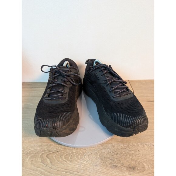 Hoka One One M Bondi 7 Mens Sz 11 4E Sneakers Black Mesh Rocker 1110518 BBLC - Picture 1 of 11